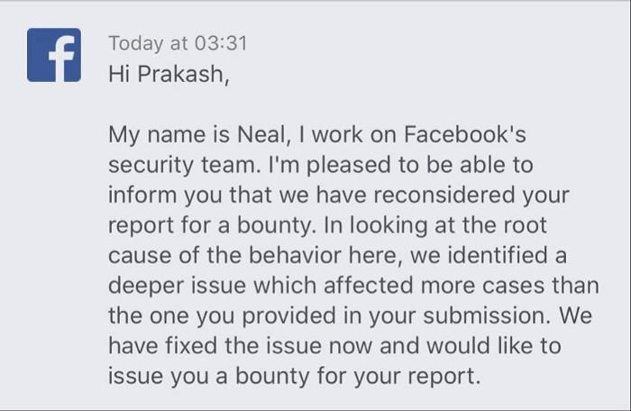 Message From Facebook Security Team